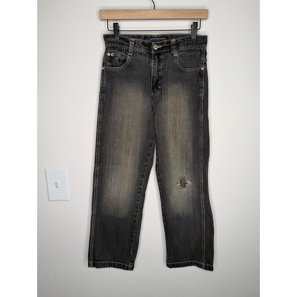 Vintage‎ Y2K Southpole Faded Black Distressed Baggy Jeans Boys 12 Y2K Hip Hop